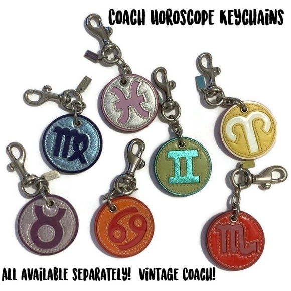 Coach Aries ♈️ Horoscope Astrology Fob Keychain - Picture 2 of 2